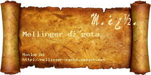 Mellinger Ágota névjegykártya