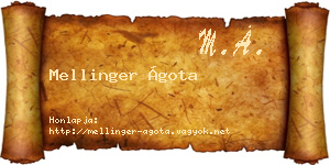 Mellinger Ágota névjegykártya