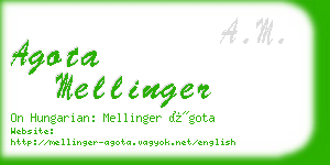 agota mellinger business card